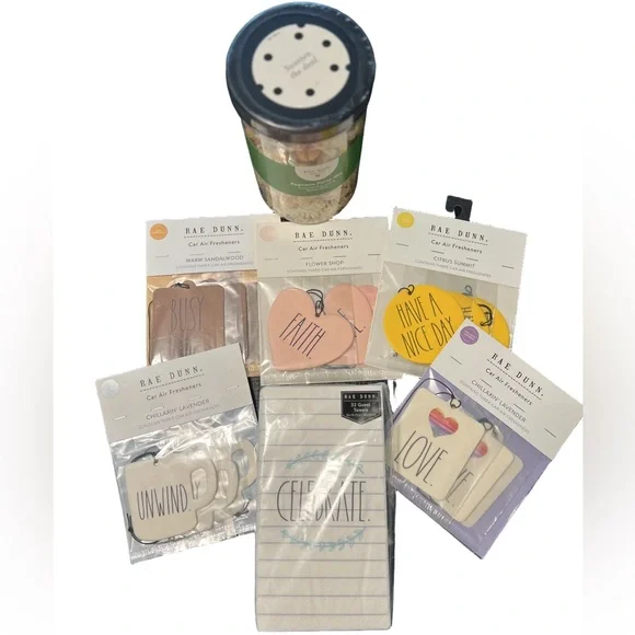 Bundle of Rae Dunn Napkins, 5- 3 packs of air freshness & Kate Spade Popcorn NEW - Picture 2 of 2